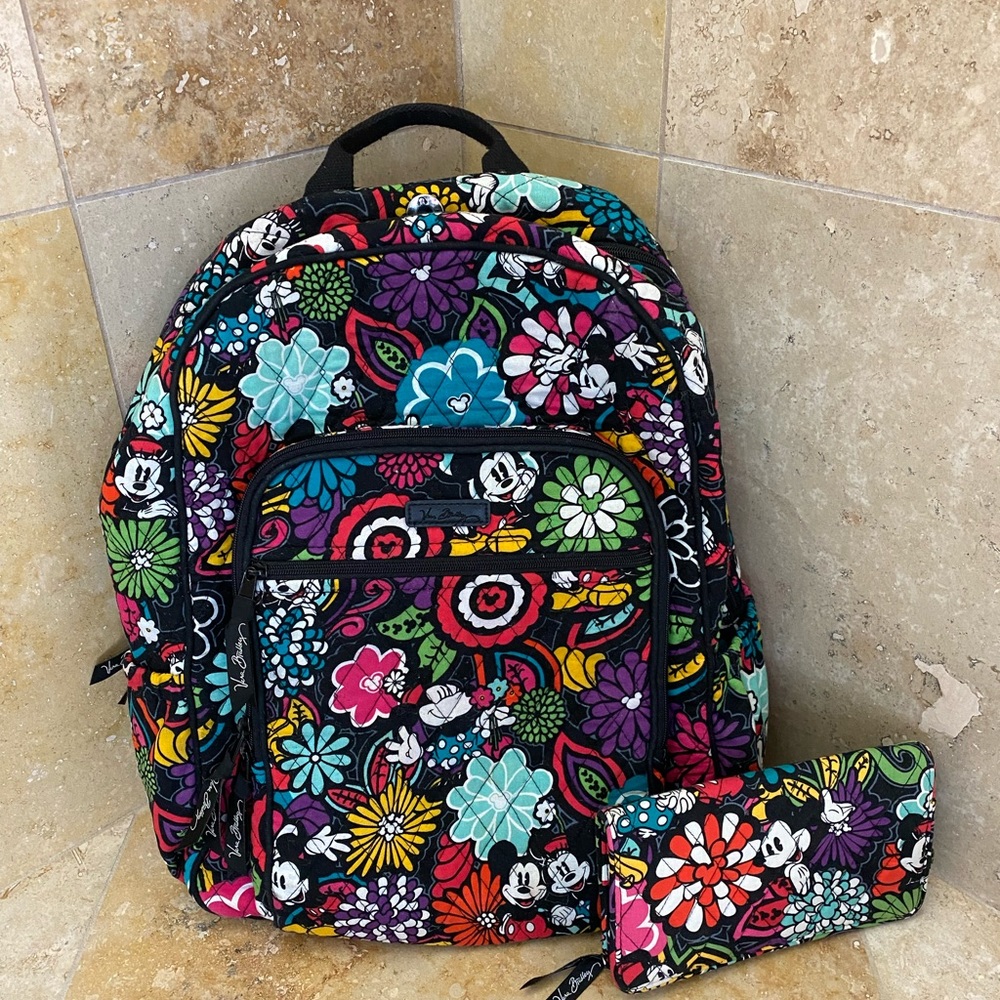Vera Bradley “Magical Blooms” Disney Backpack AND Wallet Set.